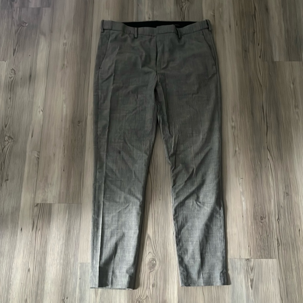 Slim fit plaid slacks